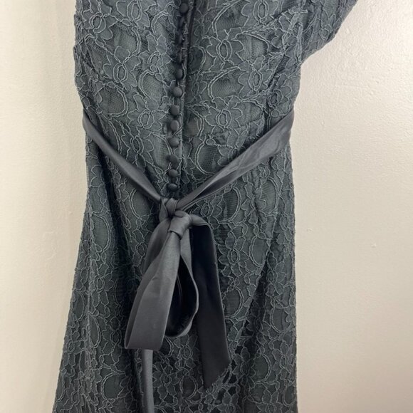 Mori Lee by Madeline Gardner Grey Lace Strapless Formal Dress - Picture 9 of 13